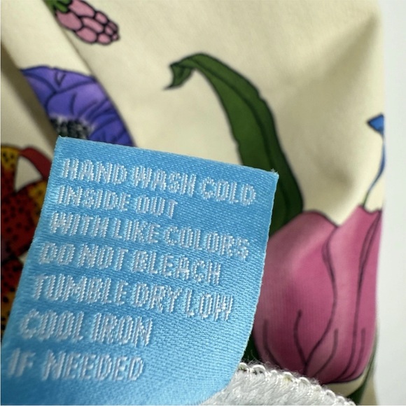 J McLaughlin Catalina Cloth Dress Womens Size Small Garden Floral Butterfly Bee - Picture 6 of 9